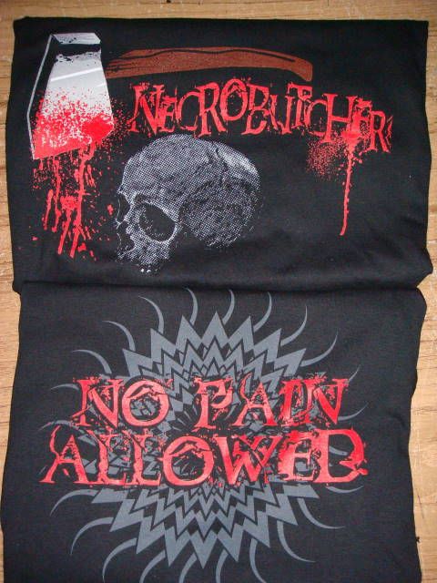 Necro Butcher ’’No Pain Allowed’’ T-Shirt (Size Medium)