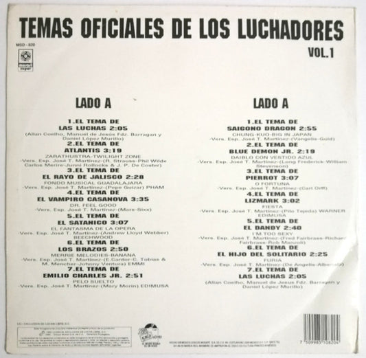 CMLL Temas Oficiales De Los Luchadores Vol. 1 1992 - image 2