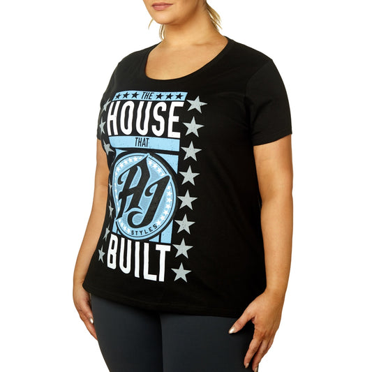 AJ Styles "The House that AJ Styles Built" Women's Curvy T-Shirt T-Shirt PW Catalog