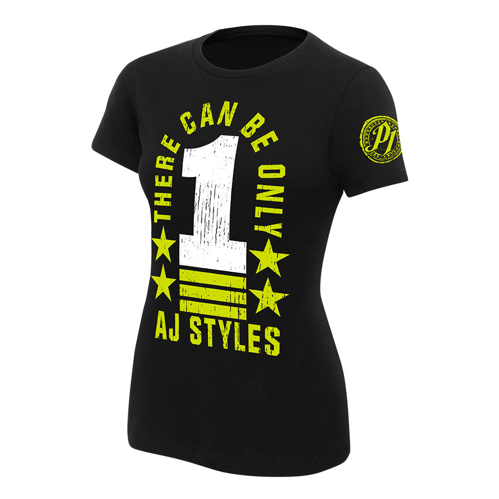 AJ Styles "There Can Be Only 1" Women's Authentic T-Shirt T-Shirt PW Catalog