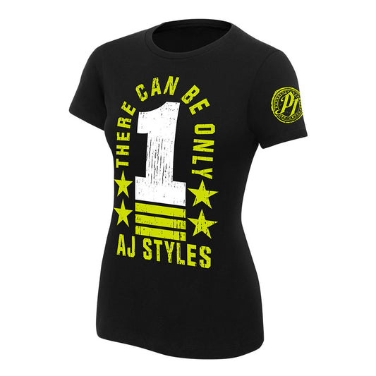 AJ Styles "There Can Be Only 1" Women's Authentic T-Shirt T-Shirt PW Catalog