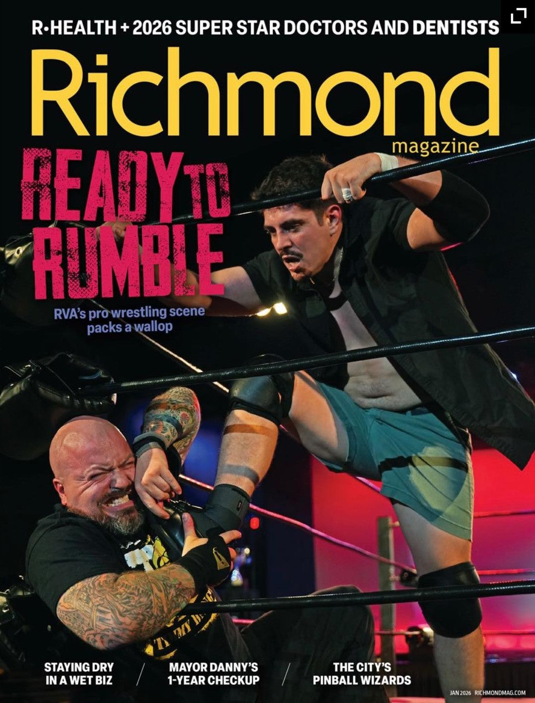 Richmond Magazine January 2026 RVA Pro Wrestling Magazine PWcatalog