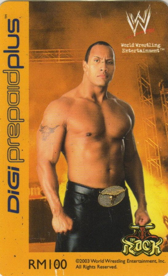 WWE 2003 The Rock Digi Prepaid Reload Card Malaysia