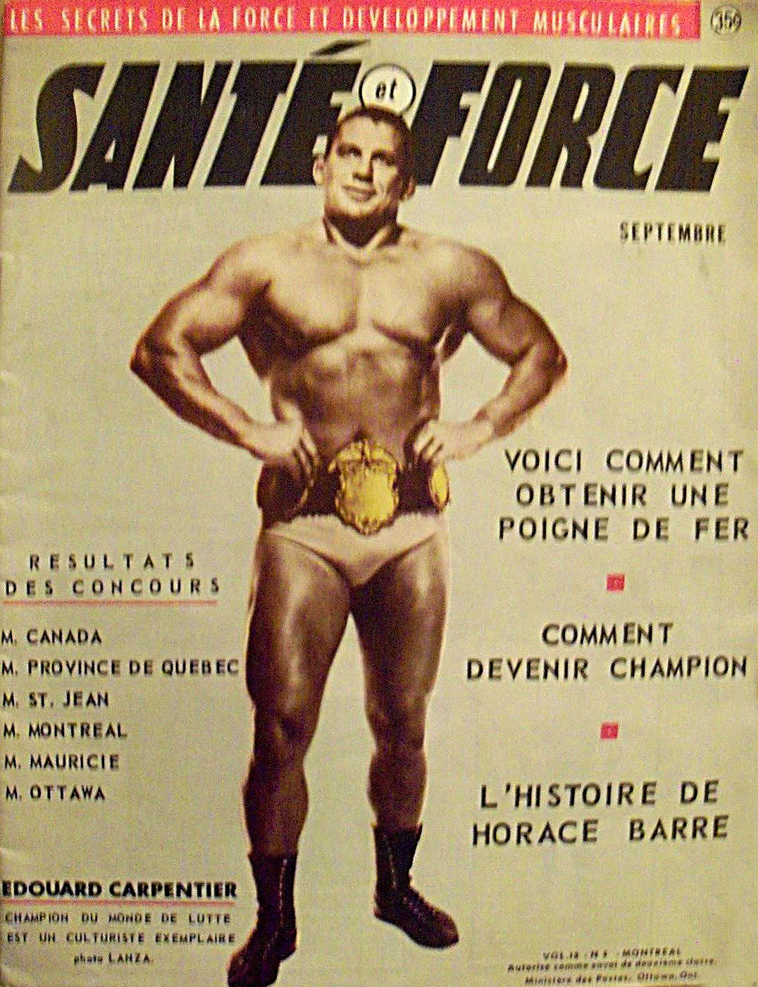 Santé et Force Vol. 12 No. 9 September 1957 Édouard Carpentier
