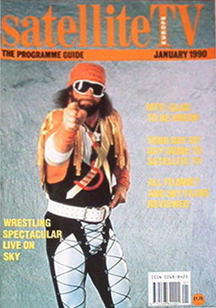 Satellite TV 1990 January Macho Man Magazine PWcatalog