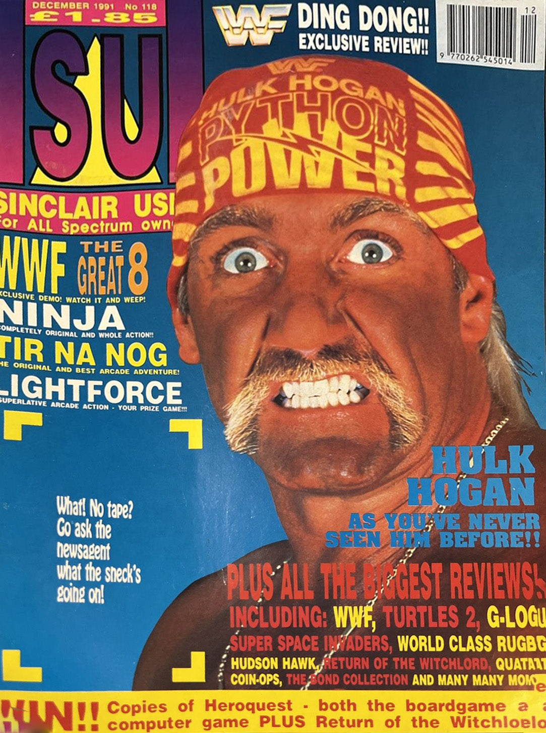 Sinclair User No. 118 December 1991 Hulk Hogan from the UK