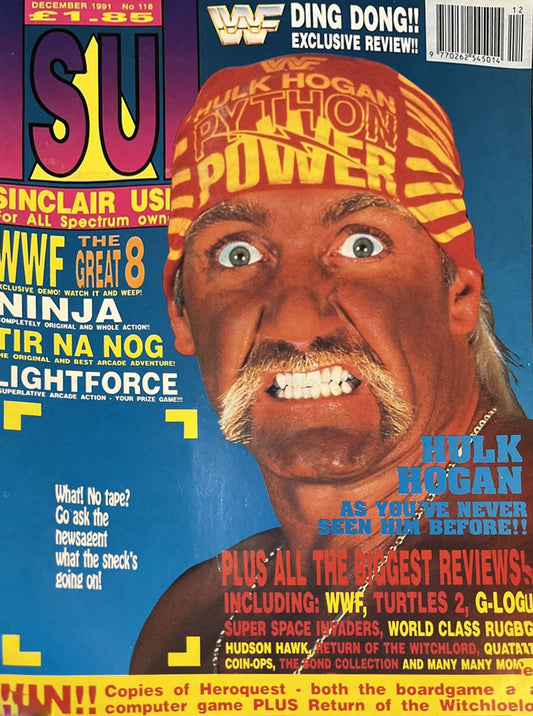 Sinclair User No. 118 December 1991 Hulk Hogan from the UK magazine PWcatalog