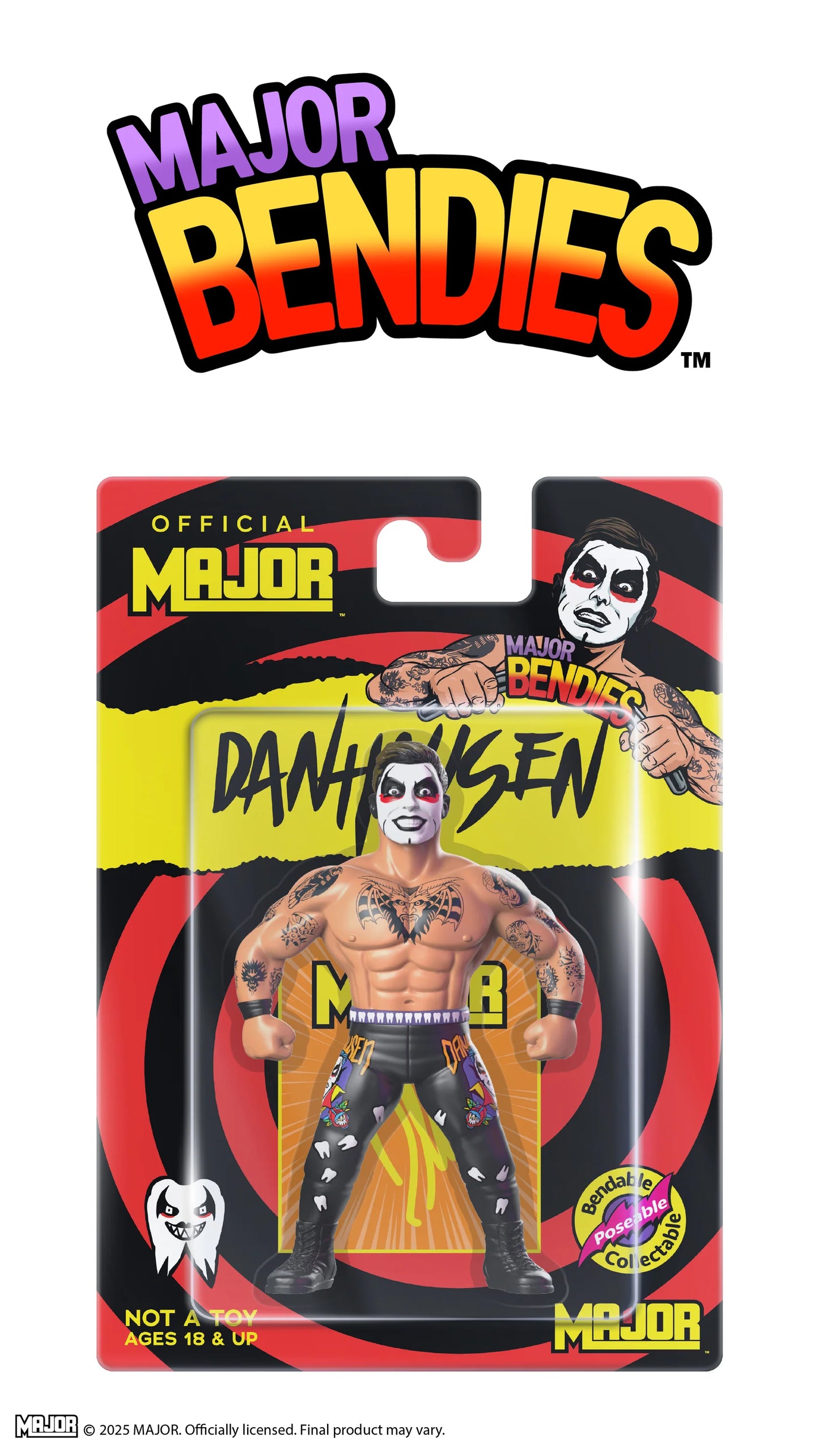 Major Wrestling Figure Podcast Major Bendies Danhausen Action & Toy Figures PWcatalog