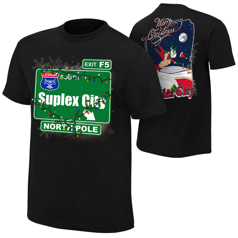 Brock Lesnar "Suplex City North Pole" Holiday T-Shirt T-Shirt PW Catalog