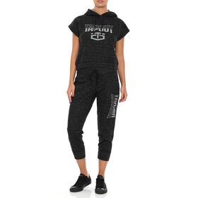 Tapout Cropped Sleeveless Women's Black Hoodie