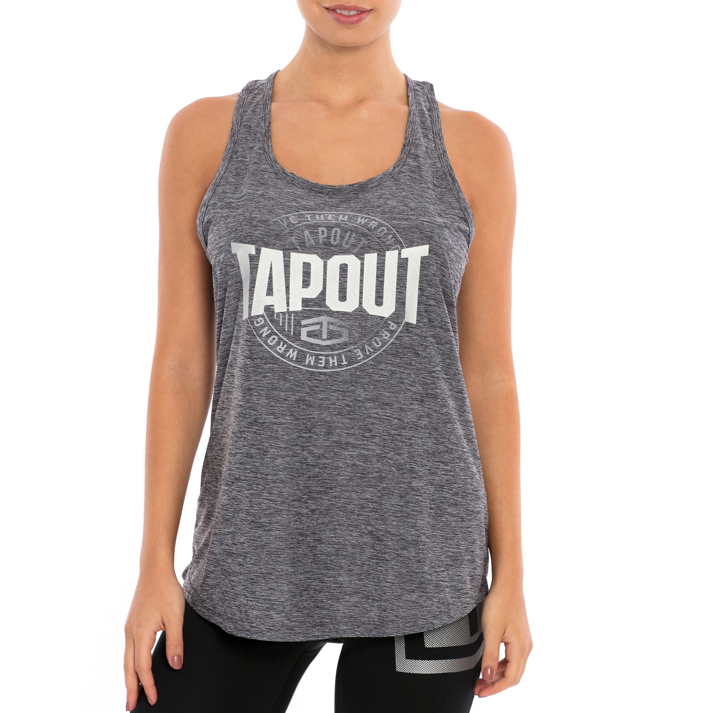 Tapout Back Knot Black Heather Tank Top