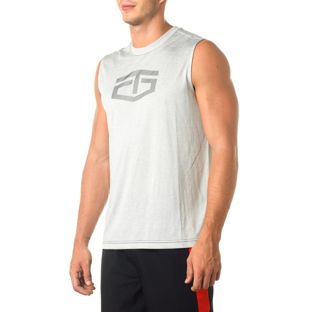 Tapout White Heather Logo Muscle T-Shirt T-Shirt PW Catalog