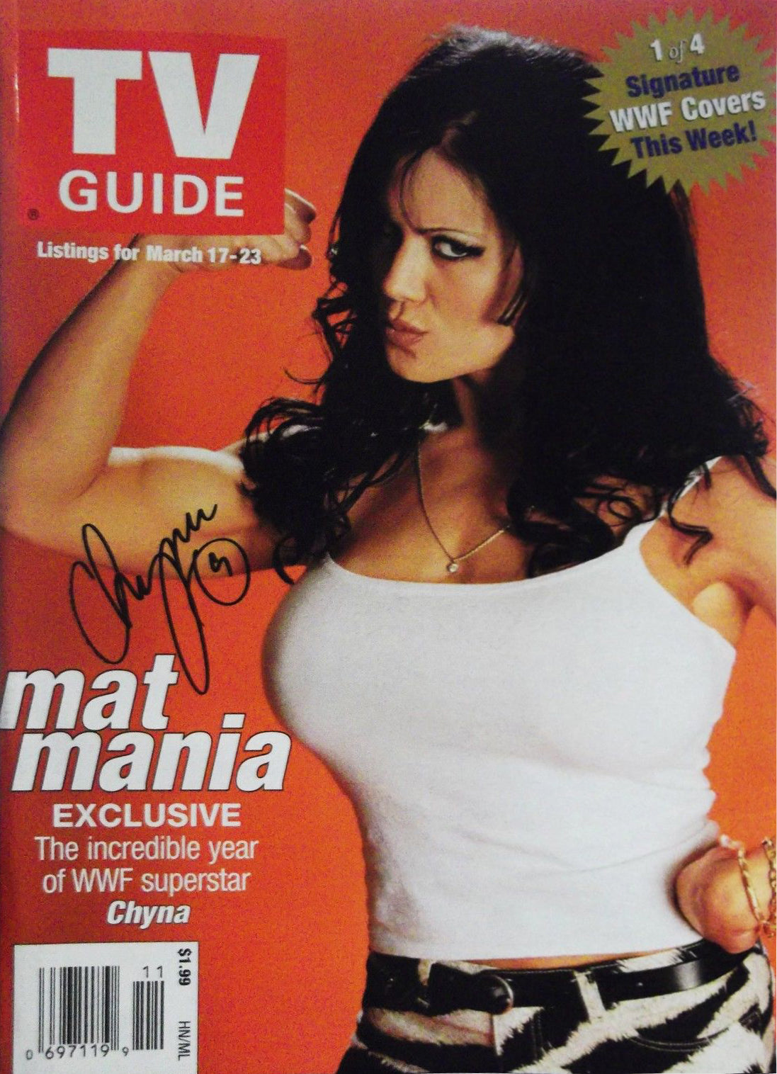 TV Guide Canada Chyna Volume 25 No. 11 Issue 1264 Eastern Ontario Edition March 17, 2001 1 of 4