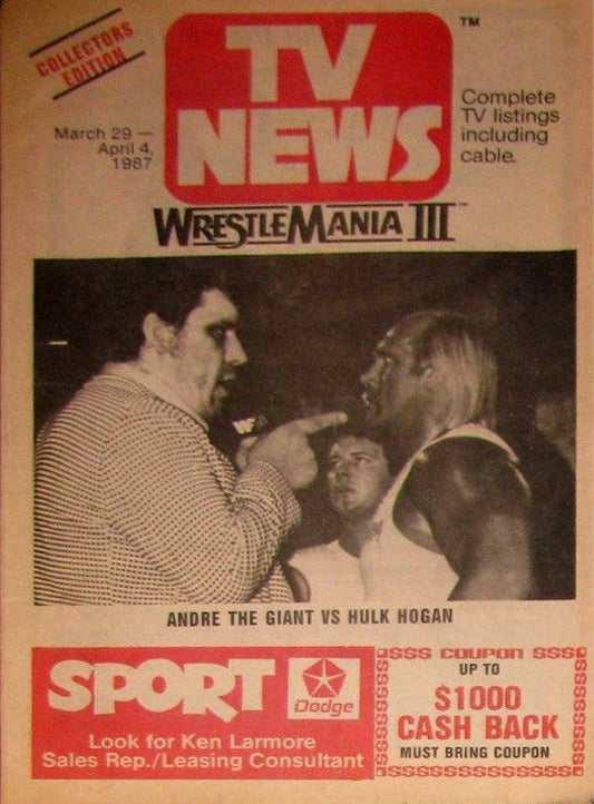 TV News 1987 Wrestlemania 3