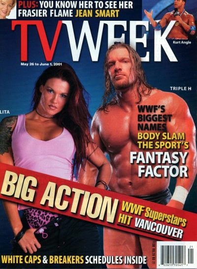 TV Week May-June 2001 Triple H & Lita Vancouver Magazine PWcatalog