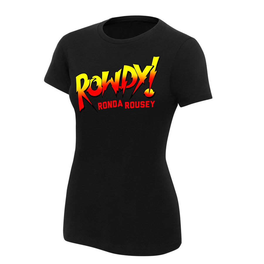 Ronda Rousey "Rowdy Ronda Rousey" Women's Black Authentic T-Shirt T-Shirt PW Catalog