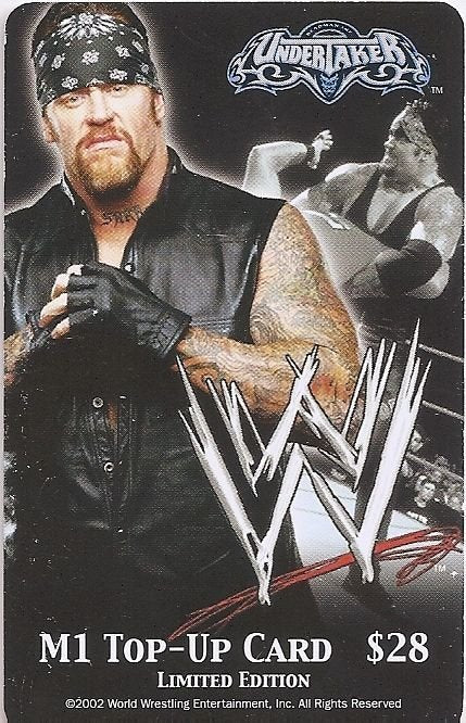 WWE 2002 Undertaker Phone Card from Singapore Pwcatalog