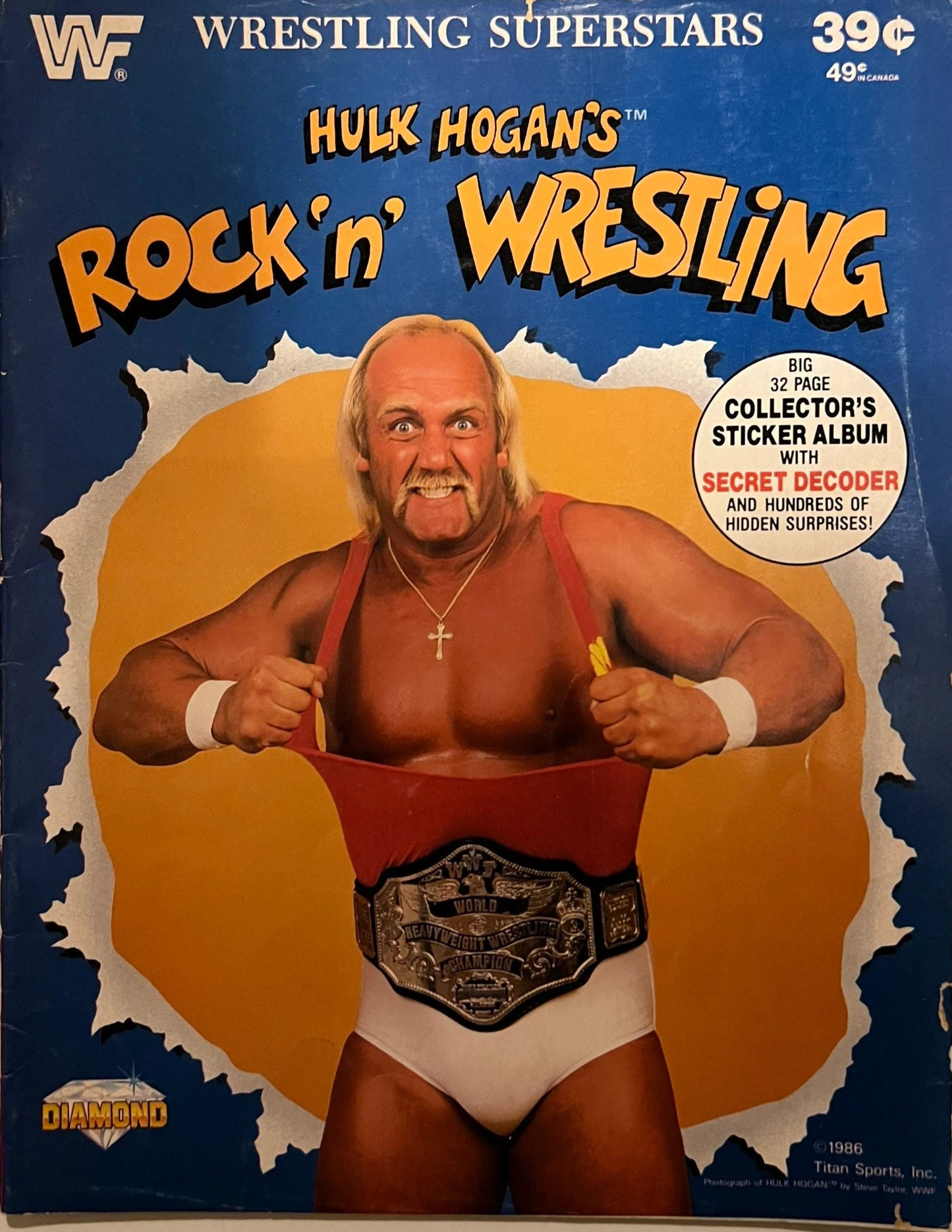 Hulk Hogan Rock & Wrestling Stickers Album 1986 Stickers Album PW Catalog