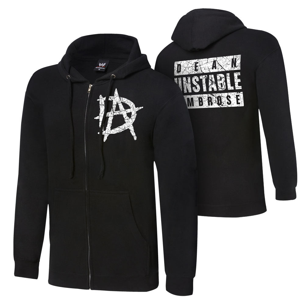 Dean Ambrose "Unstable" Youth Lightweight Raglan Full-Zip Hoodie Sweatshirt