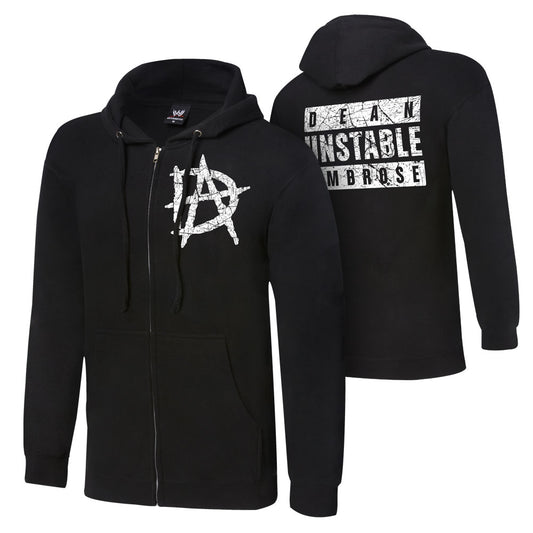 Dean Ambrose "Unstable" Youth Lightweight Raglan Full-Zip Hoodie Sweatshirt Sweatshirt PW Catalog