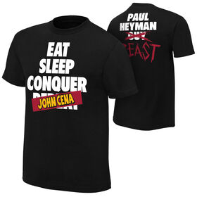 Brock Lesnar & Paul Heyman "Eat, Sleep, Conquer John Cena" Authentic T-Shirt T-Shirt PW Catalog