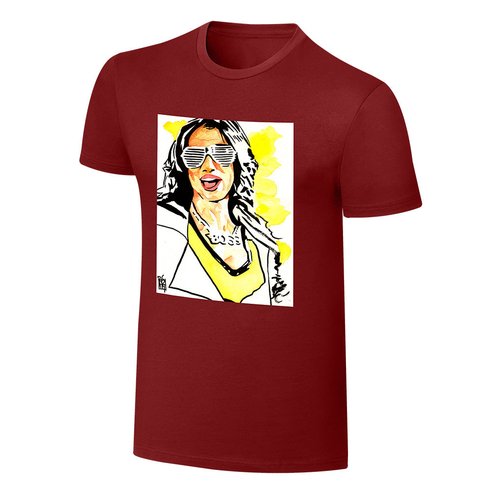 Sasha Banks Rob Schamberger Artwork T-Shirt T-Shirt PW Catalog