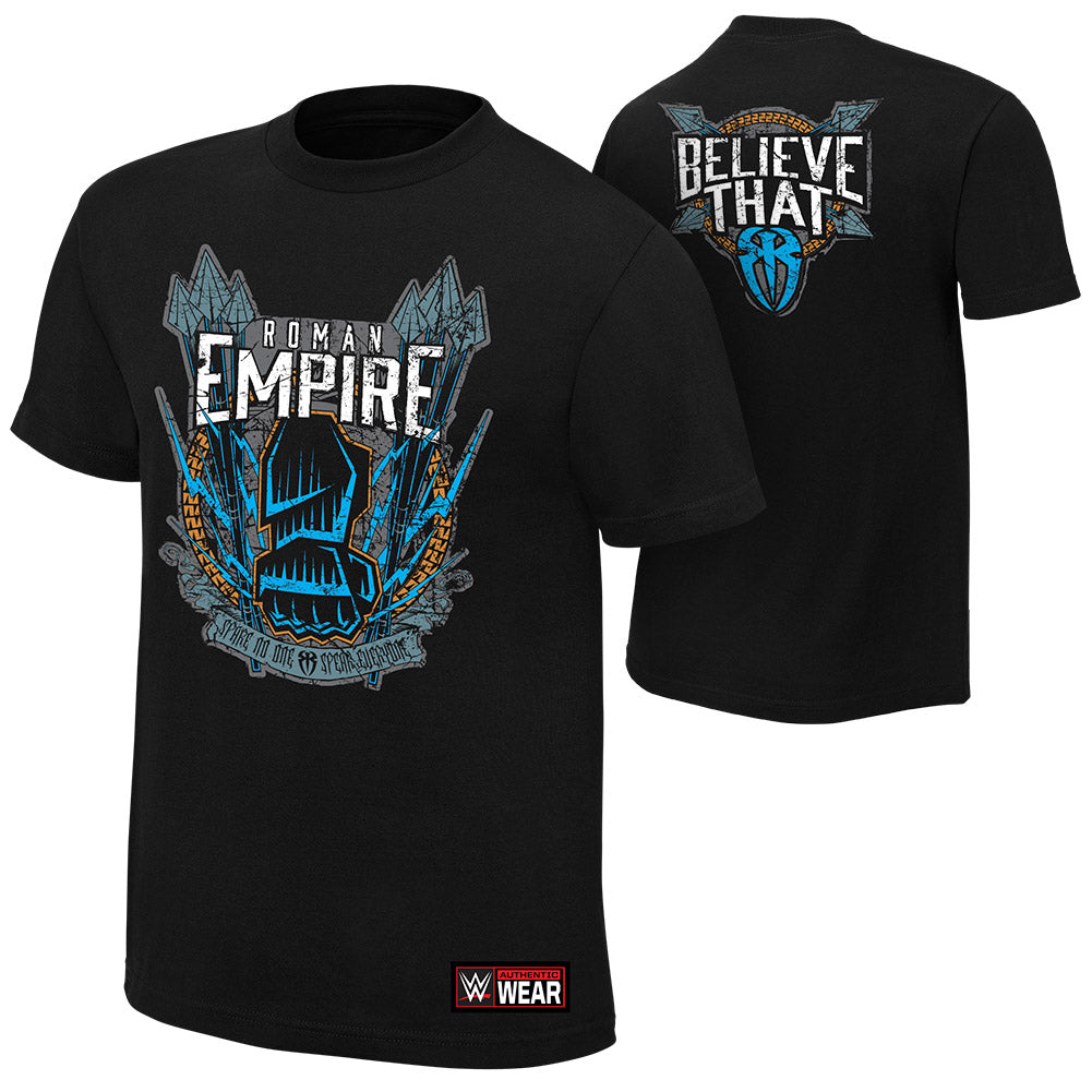 Roman Reigns "Spare No One, Spear Everyone" Authentic T-Shirt T-Shirt PW Catalog