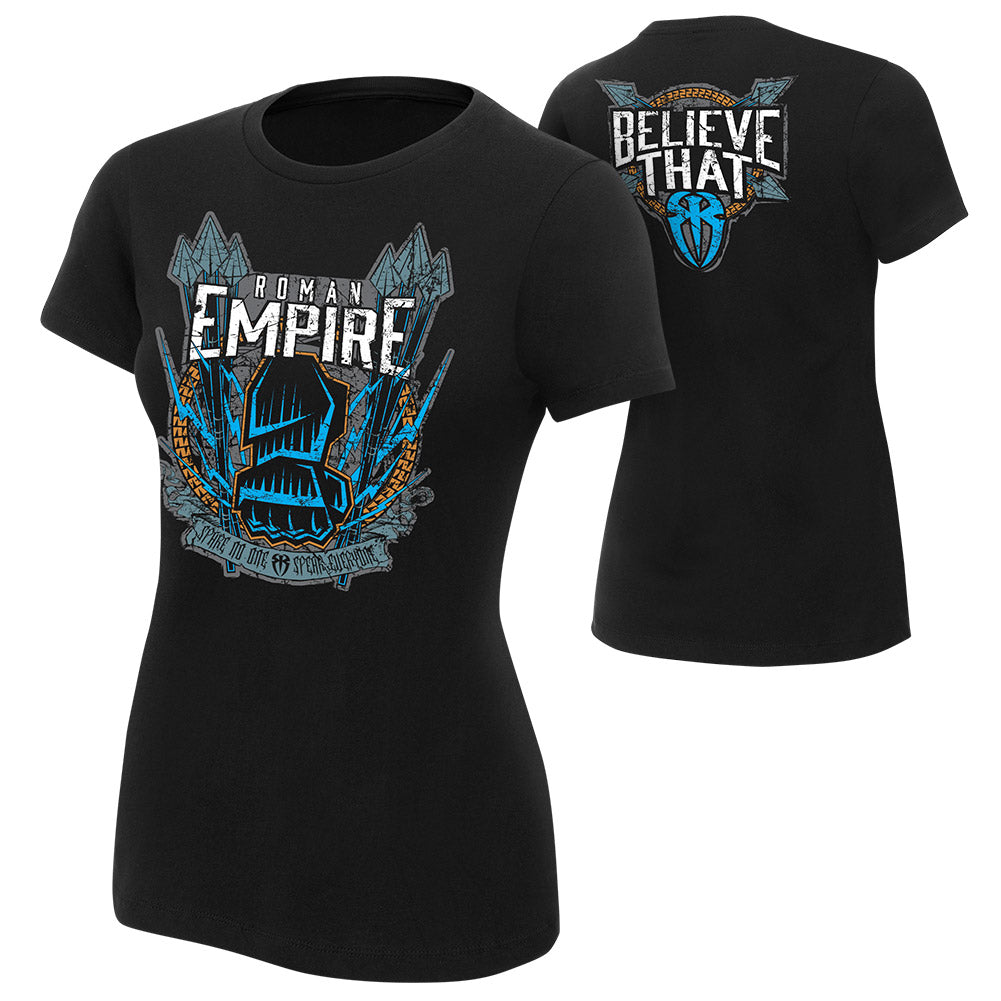 Roman Reigns "Spare No One, Spear Everyone" Women's Authentic T-Shirt T-Shirt PW Catalog
