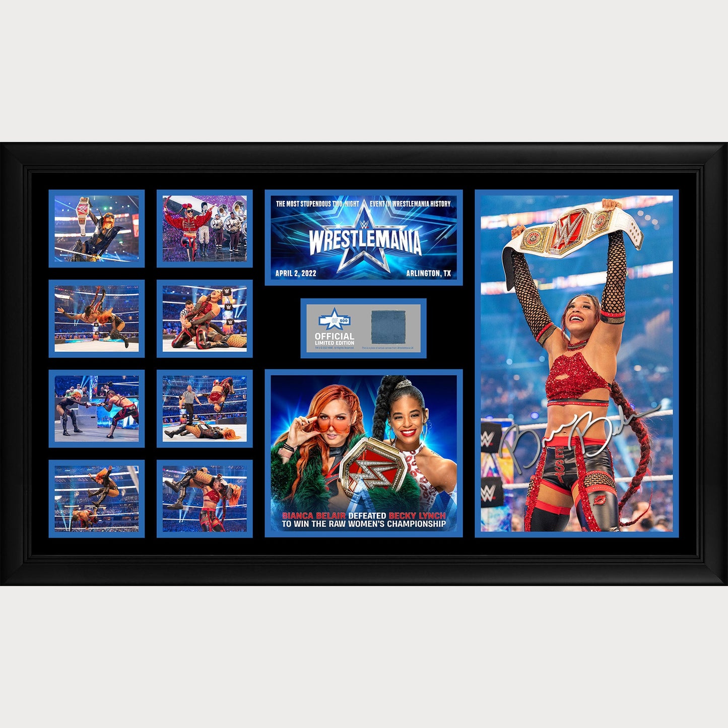 Bianca Belair WrestleMania 38 Limited Edition Signed Victory Plaque
