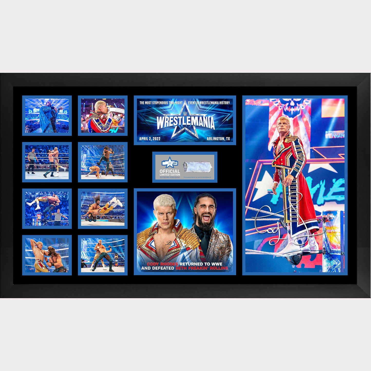 Cody Rhodes WrestleMania 38 Limited Edition Signed Victory Plaque