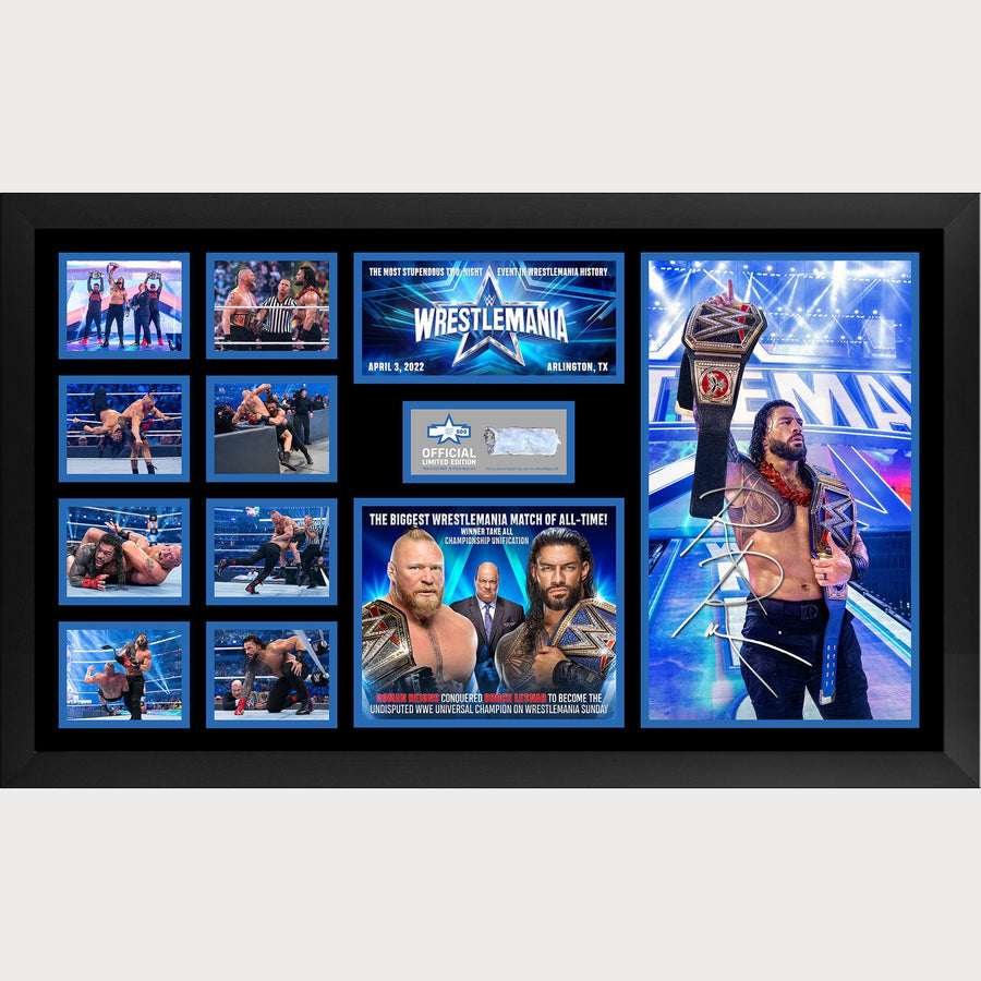 Roman Reigns WrestleMania 38 Limited Edition Signed Victory Plaque
