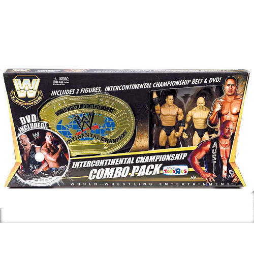 WWE Intercontinental Championship Combo Pack with The Rock & Steve Austin figures