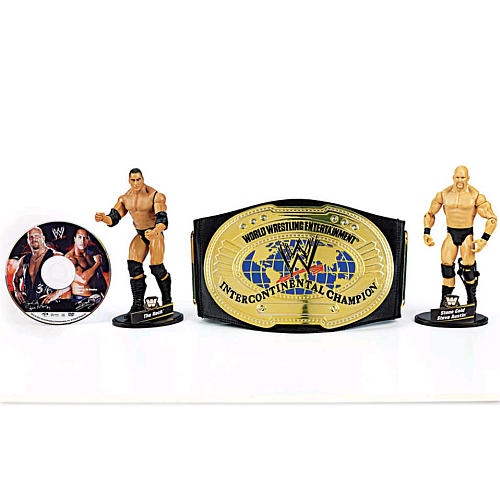 WWE Intercontinental Championship Combo Pack with The Rock & Steve Austin figures