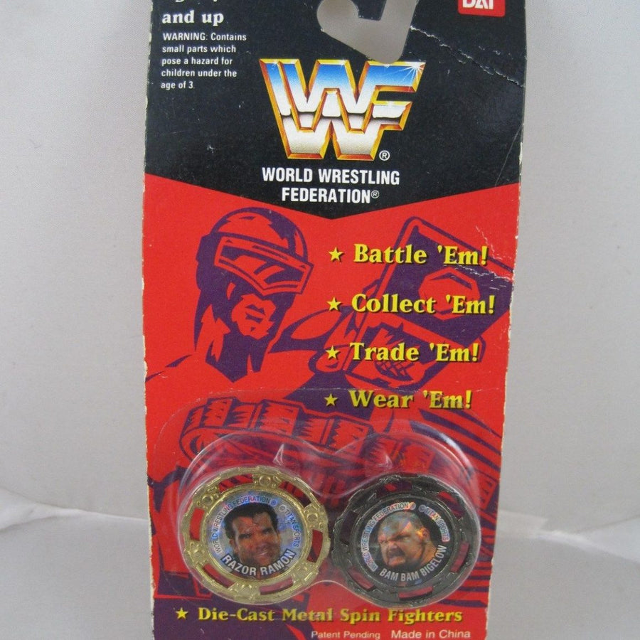 WWF Spin Fighters Razor Ramon & Bam Bam Bigelow 1994 by Bandai PWcatalog