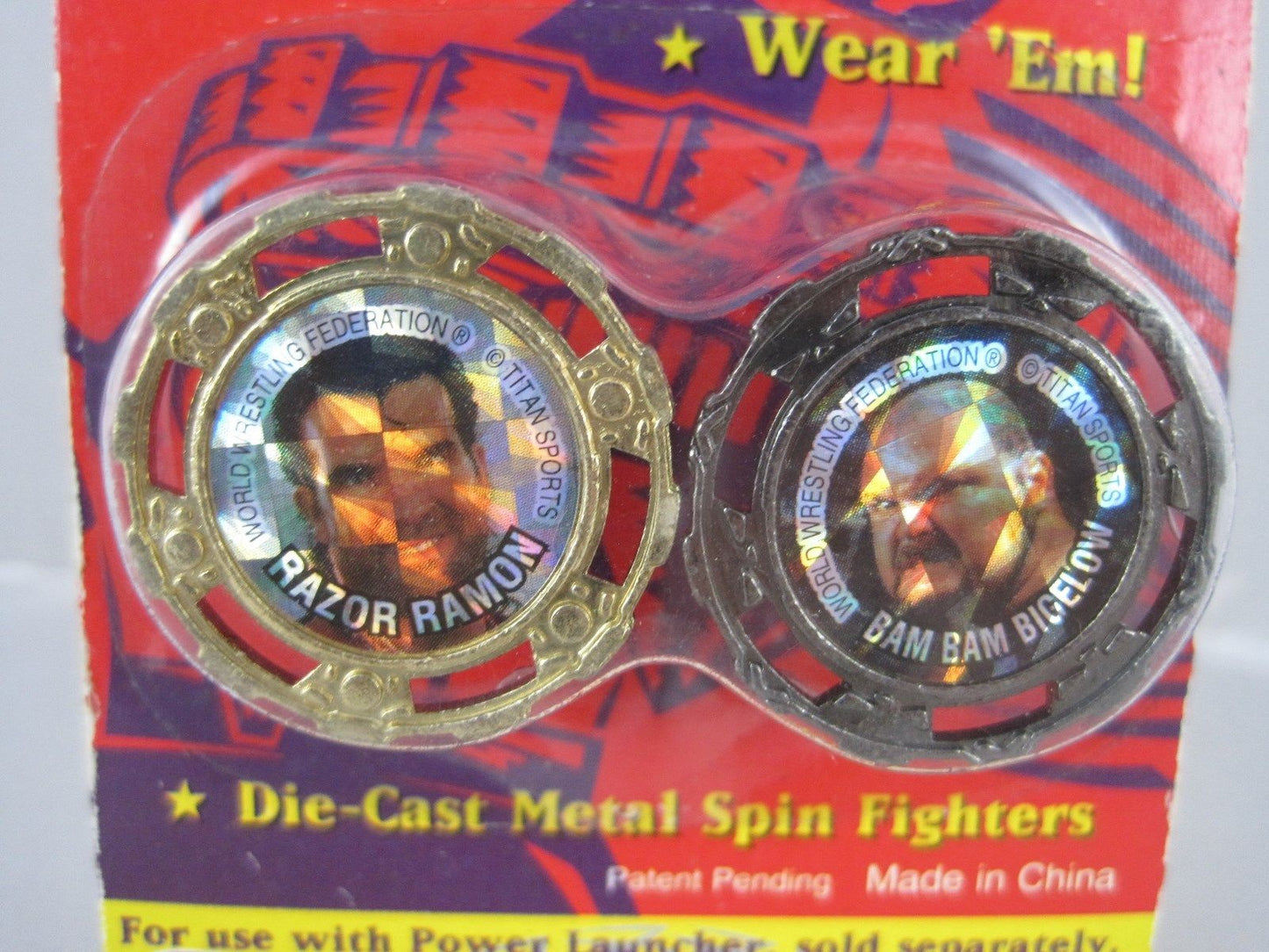 WWF Spin Fighters Razor Ramon & Bam Bam Bigelow 1994  by Bandai