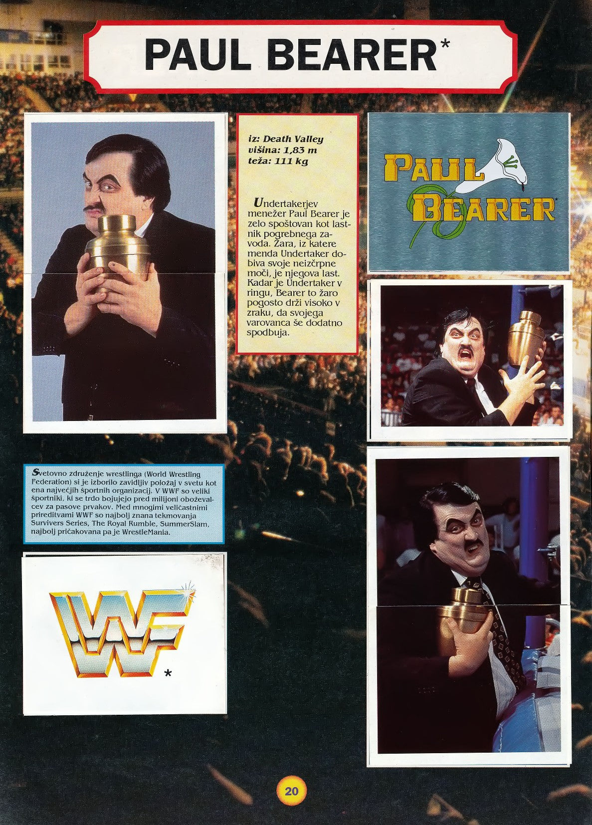 WWF Stickers Album 1991 From Slovenia Stickers Album PW Catalog