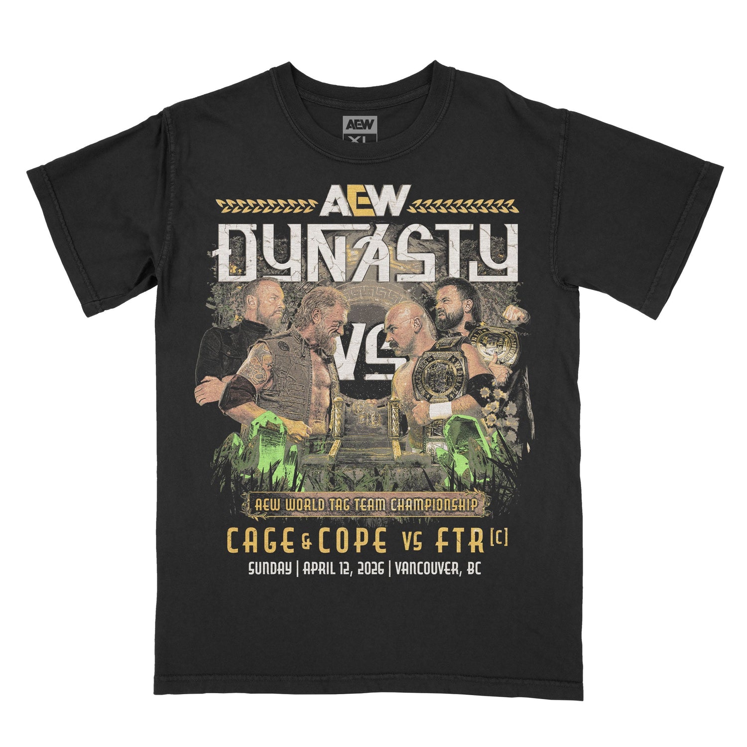 AEW Dynasty 2026 Matchup T-Shirt Cage & Cope vs FTR T-Shirt PW Catalog