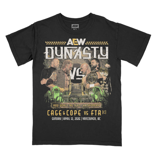 AEW Dynasty 2026 Matchup T-Shirt Cage & Cope vs FTR T-Shirt PW Catalog
