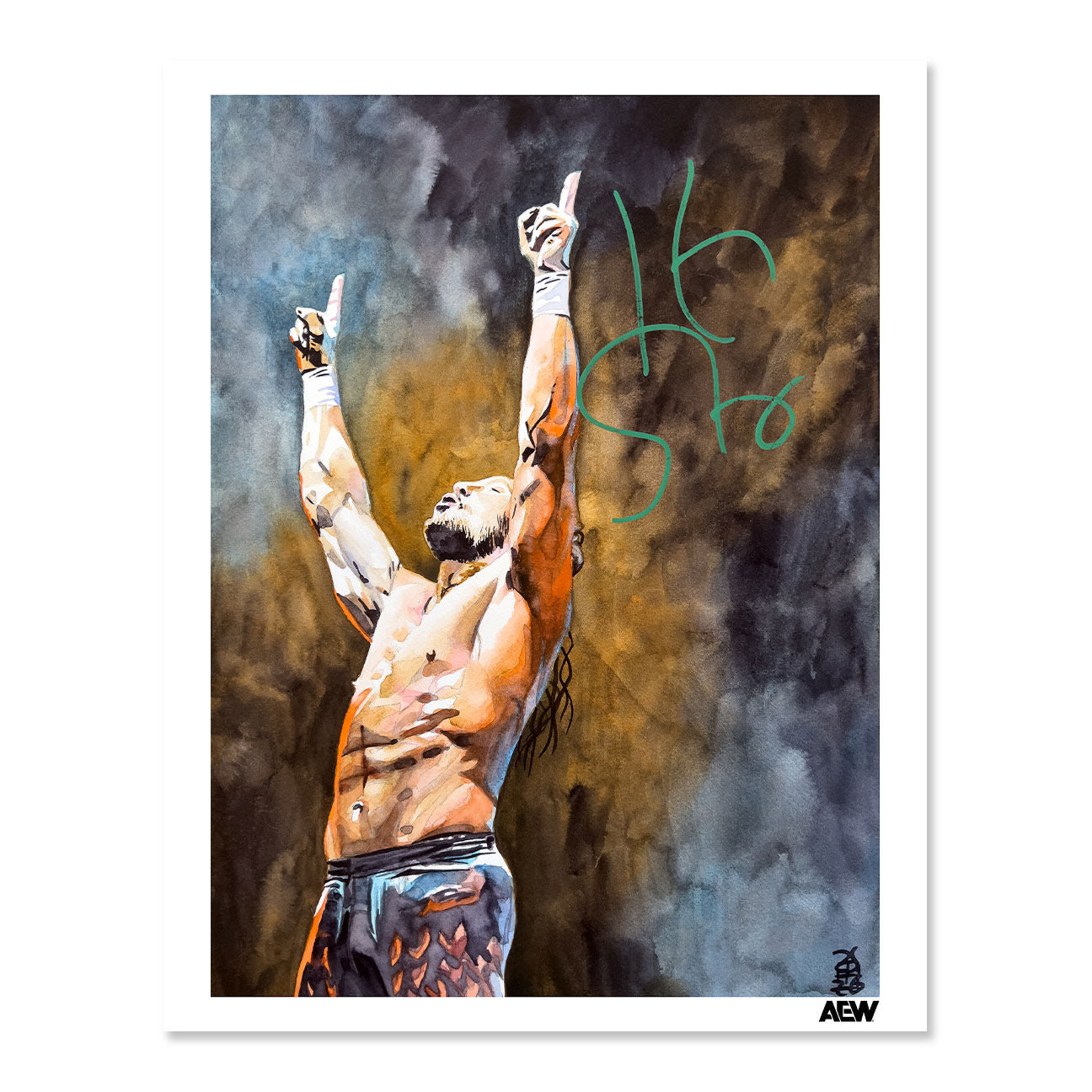 Kenny Omega Autographed Limited Edition 11" x 14" Rob Schamberger Art Print art prints PW Catalog