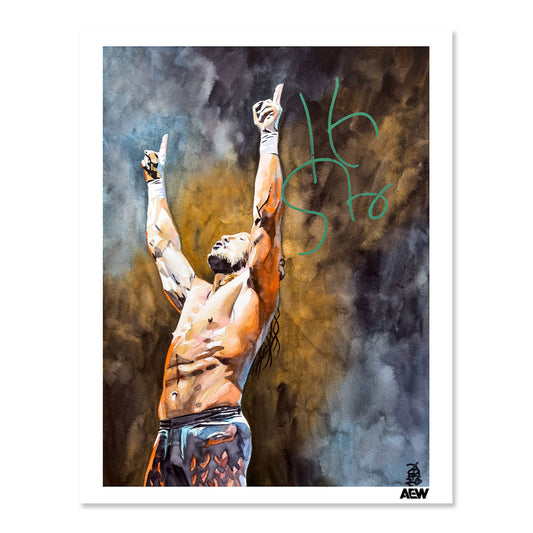 Kenny Omega Autographed Limited Edition 11" x 14" Rob Schamberger Art Print art prints PW Catalog