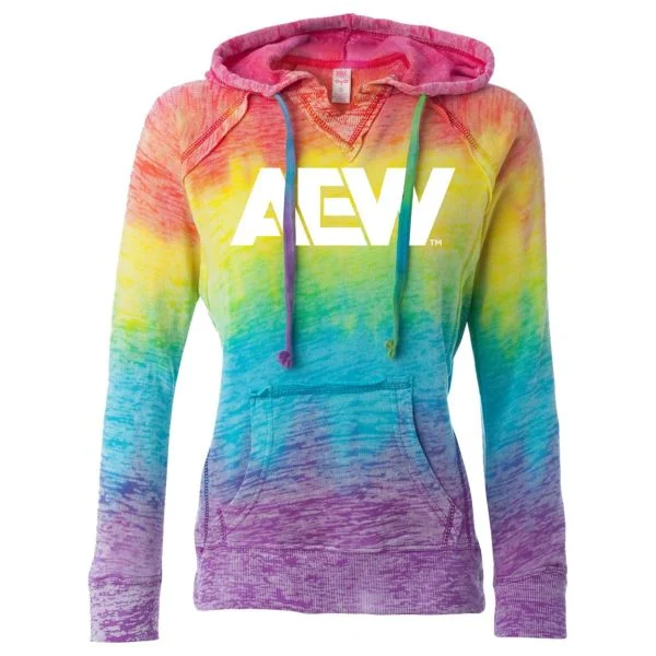 AEW Logo Women's V-Notch Hoodie Hoodies PW Catalog