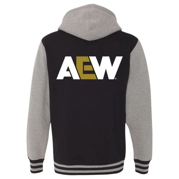 AEW Logo Varsity Full Zip Hoodie Hoodies PW Catalog
