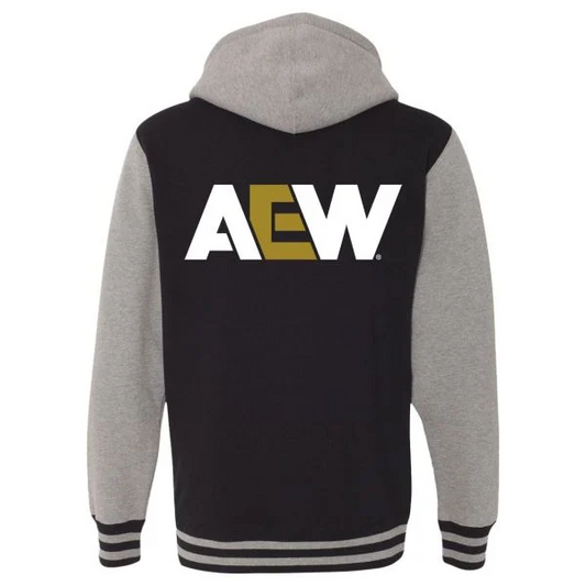 AEW Logo Varsity Full Zip Hoodie Hoodies PW Catalog
