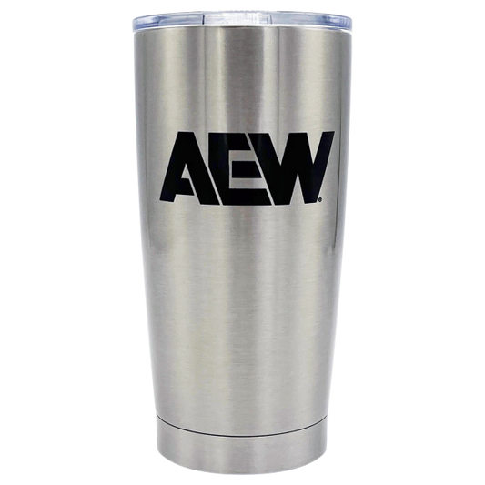 AEW Logo 20 oz. Silver Tumbler Tumbler PW Catalog