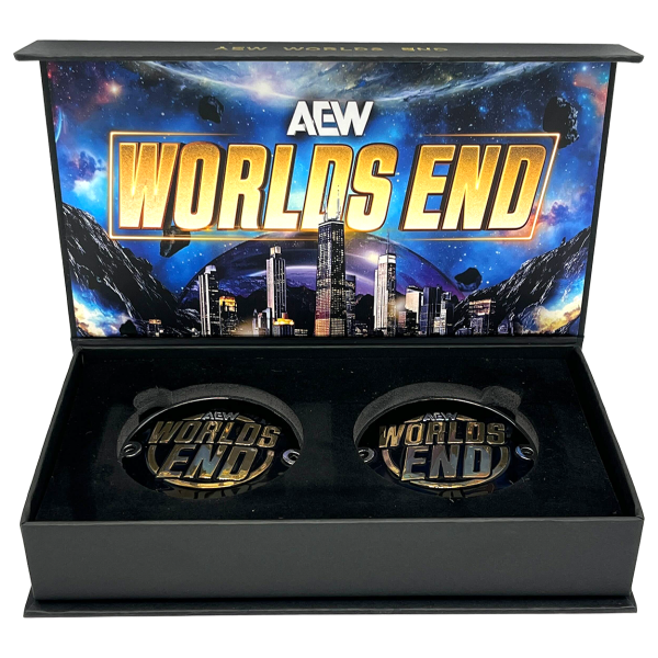 AEW Worlds End 2025 Commemorative Championship Replica Side Plate Box Set PW Catalog
