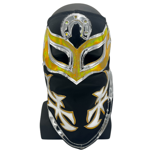 Bandido Luchador Mask Black and Gold masks PW Catalog