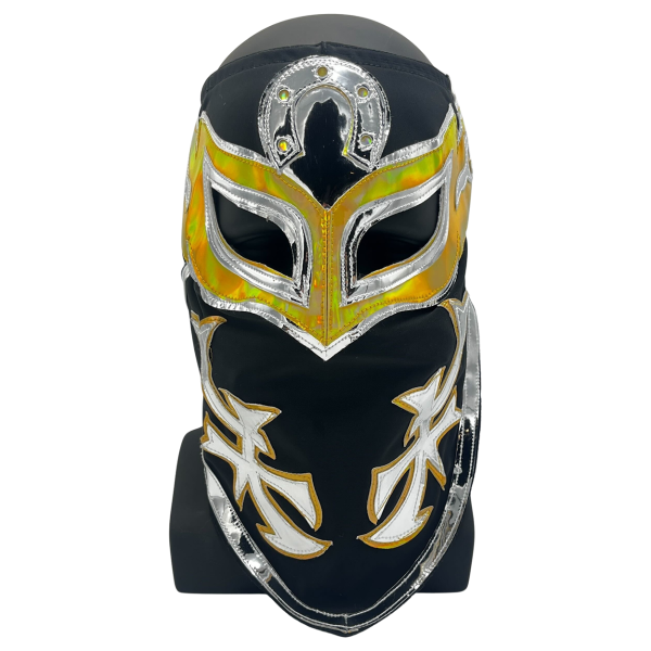 Bandido Luchador Mask Black and Gold masks PW Catalog