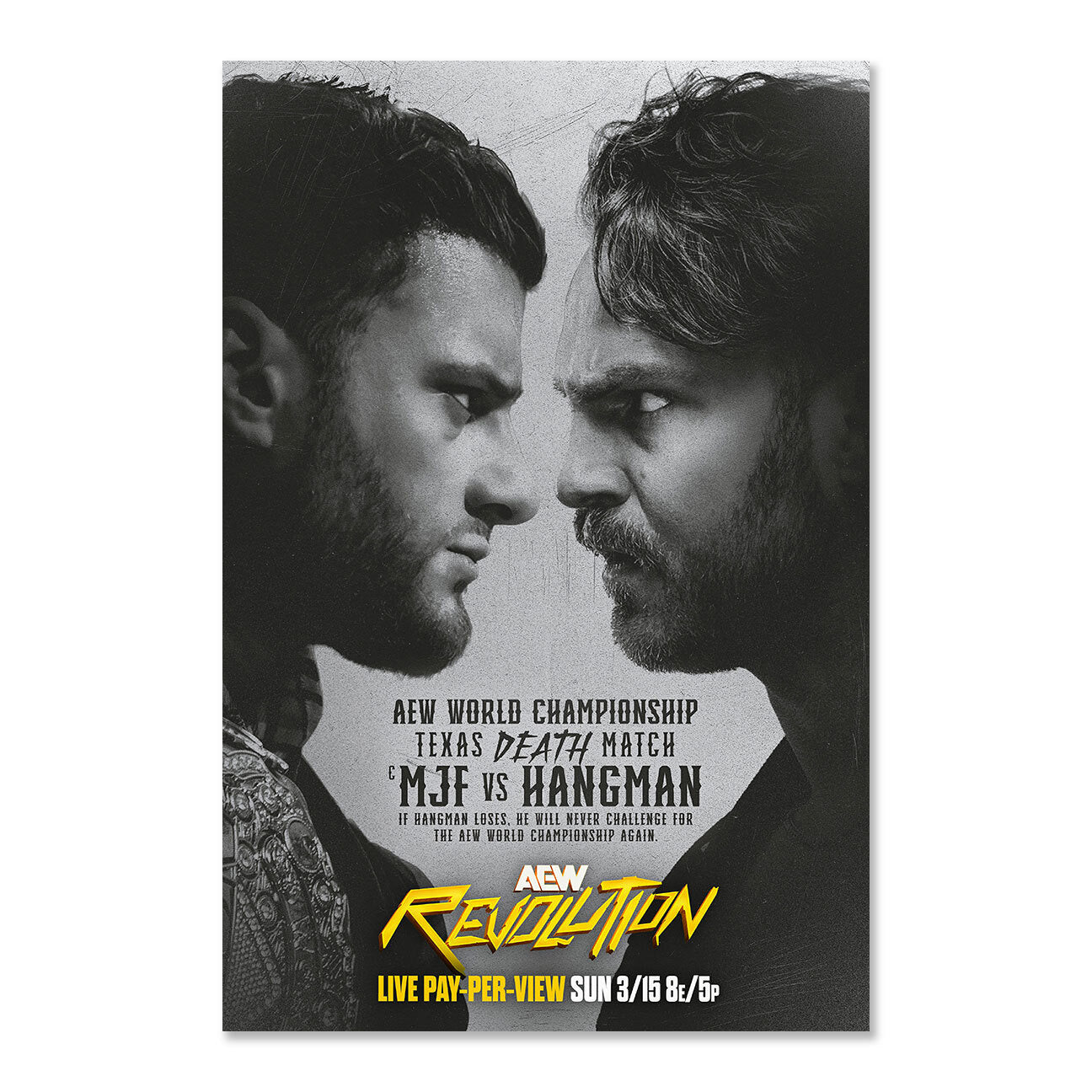 Matchup Monday MJF vs Hangman Adam Page AEW Revolution 2026 LIMITED Art Print (Hand-Numbered 1-50) Poster PW Catalog