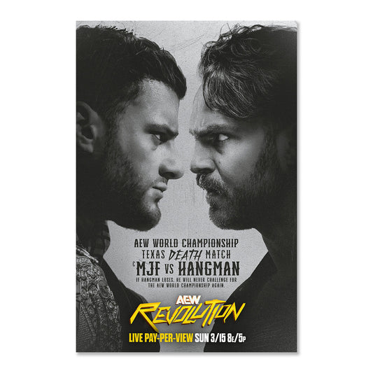 Matchup Monday MJF vs Hangman Adam Page AEW Revolution 2026 LIMITED Art Print (Hand-Numbered 1-50) Poster PW Catalog