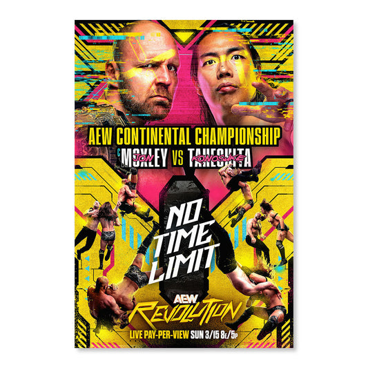 Matchup Monday Jon Moxley vs Konosuke Takeshita AEW Revolution 2026 LIMITED Art Print (Hand-Numbered 1-50) Poster PW Catalog